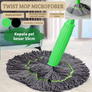 Twist Mop Microfiber Pel Lantai Otomatis 360°