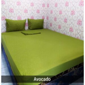 Sprei Polos Emboss Bunga Allsize + Sarung Bantal Guling