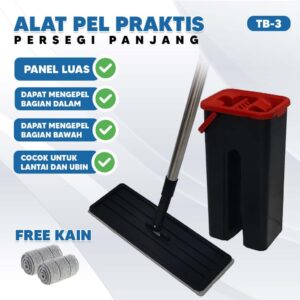 Pel Praktis Mop Putar Persegi Panjang