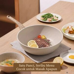 Panci Rebus Anti Lengket 20cm Gagang Kayu